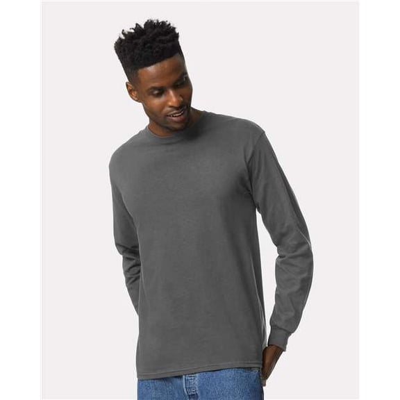Gildan Unisex Ultra Cotton Long Sleeve T-Shirt , Charcoal, 4XL, 1 Pack