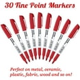 thumbnail image 4 of Permanent Markers,Shuttle Art 30 Pack Red Permanent Marker set,Fine Point, Works on Plastic,Wood,Stone,Metal and Glass for Doodling, Marking, 4 of 6