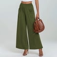 thumbnail image 2 of Womens Pants Wide Leg High Waisted Palazzo Pants Casual Trousers Work Business Loose Casual Wide Leg Pants with Pockets, 2 of 7