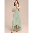 thumbnail image 3 of Drtj 2-14T A-Line Halter Asymmetrical Chiffon Junior Bridesmaid Dress Flower Girl Wedding Party Dress, 3 of 6