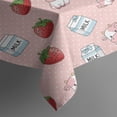 thumbnail image 4 of Pink Cow Milk Strawberry Pattern Rectangle Tablecloth 60"x102",Waterproof Polyester Rectangle Table Cloth, Wipeable Spillproof Polyester Tablecloth for Dining, Camping, Indoor and Outdoor, 4 of 6
