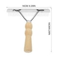 thumbnail image 4 of 2 Pcs Undercoat Rake for Dogs and Horses, Non-Slip Wooden Handle Steel Comb for Medium Large Pets Grooming, 4 of 8