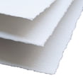 thumbnail image 1 of Papel de algodón con borde de tela, 15 x 7 pulgadas, 150 g/m², 50 hojas, blanco, hecho a mano, 1 of 6