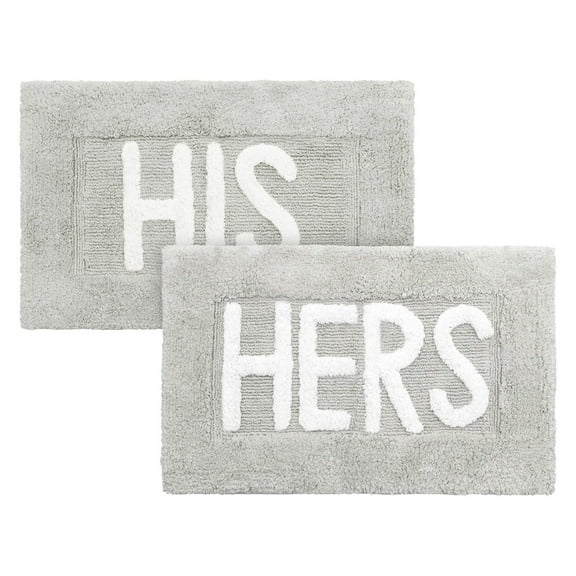 Jean Pierre His & Hers 2 Piece Cotton Bath Rug Set