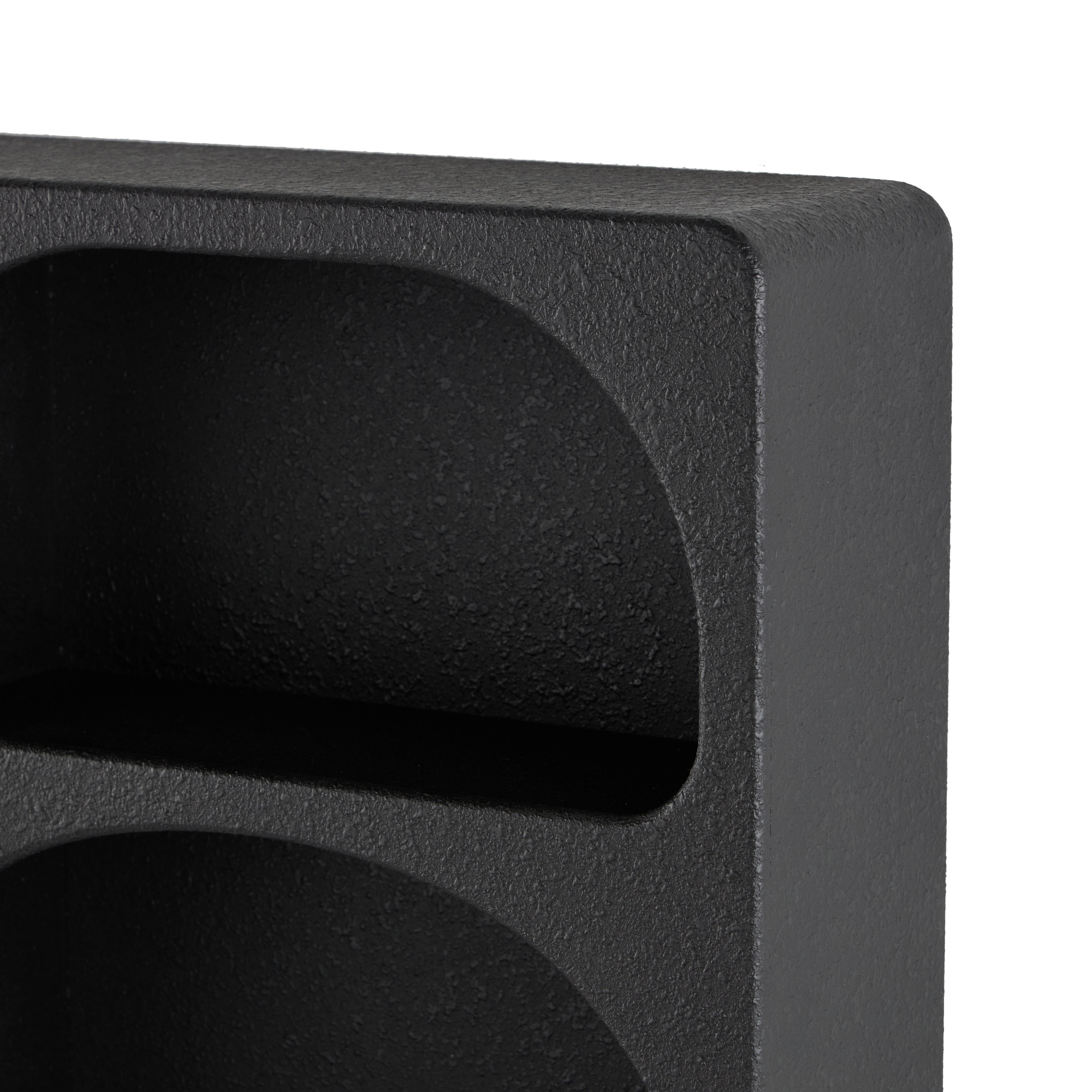 DecMode 19" x 5" 5-Tier Black Geometric Wall Shelf with Abstract Block Shapes