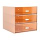 thumbnail image 2 of Caja de almacenamiento de escritorio Caja de almacenamiento de plástico ABS de rejilla múltiple con cajones para pequeña sala de contenedor organizador de - Tres Tres cuadrículas rosas, 2 of 7