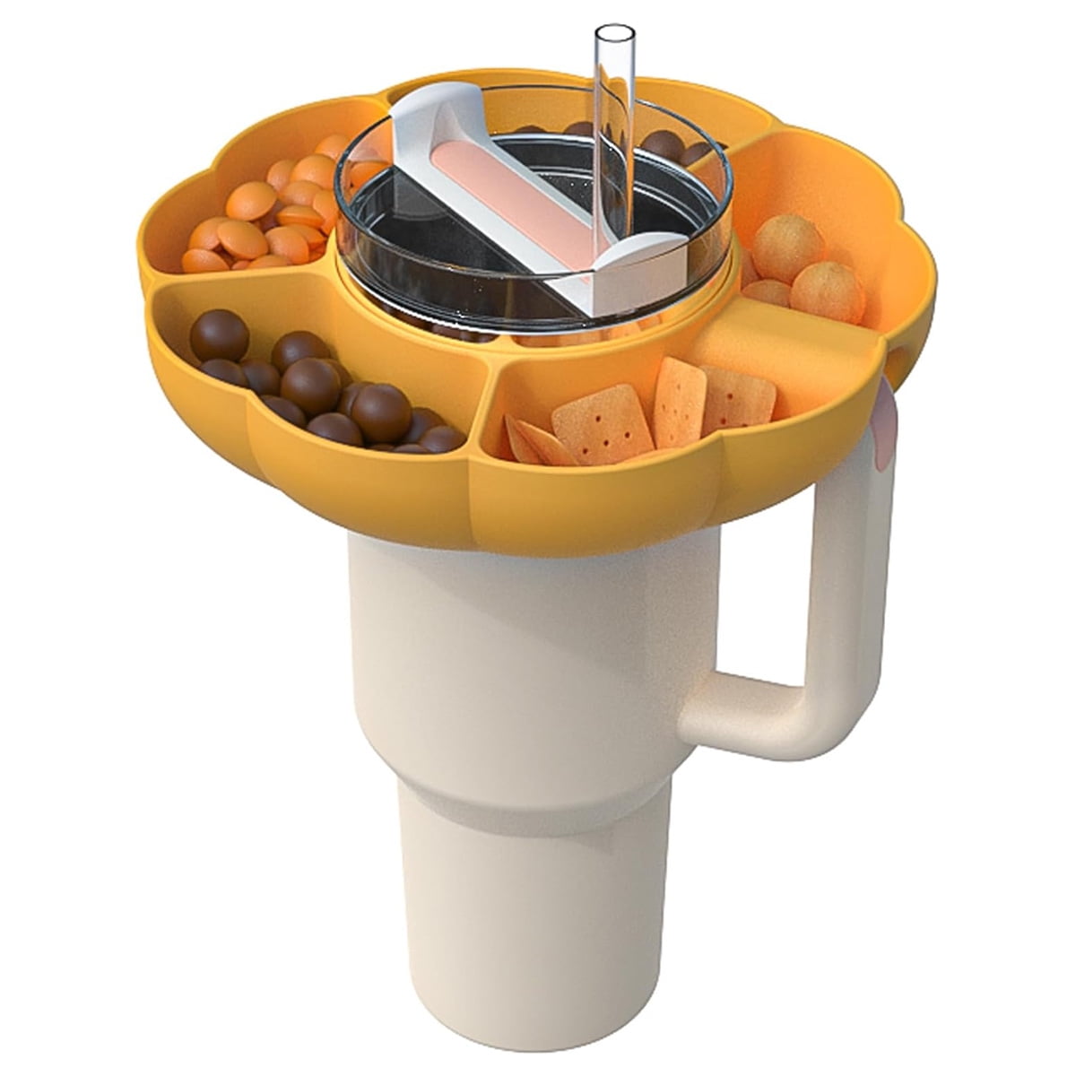 Bol à Snacks En Silicone Pour Tasse Stanley 40 Oz - Plateau Réutilisable 3 Compartiments Pour Gobelet - 7