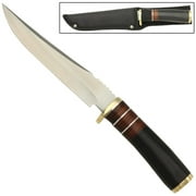 Armory Replicas Jasper Woods Fixed Blade Skinning Wilderness Knife - Essential Gear for Dedicated Hunters Razor-sharp Stainless Steel blade Two-tone Wooden Handle with Brass & Aluminum Inserts