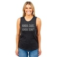 thumbnail image 2 of Kinda Care Kinda Don't Women's Fashion Sleeveless Muscle Workout Yoga Tank Top Charcoal Grey Small, 2 of 3