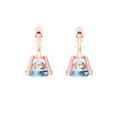 thumbnail image 4 of Clara Pucci 1Ct Natural Sky Blue Topaz Round Cut VVS1 Lever Back Drop Dangle 14k Solid hypoallergenic Gold Designer Earrings For December, 4 of 7