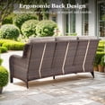 thumbnail image 5 of Gymojoy Patio Furniture 7 Pieces Wicker Outdoor Sectional Sofa Sets, Rattan Conversation Set with Fire Pit Table, Swivel Chairs for Backyard, Pool, 5 of 14