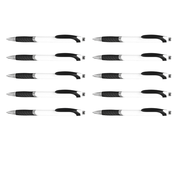 Ballpoint Pens With Rubber Grip 10 pack Black Ink Ball Point Pen