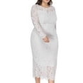 thumbnail image 5 of New Summer Drop,Dresses for Women Under $10 Plus Size Hollow Out Lace Long Dress Evening Dress Party Dress White Size 28, 5 of 5