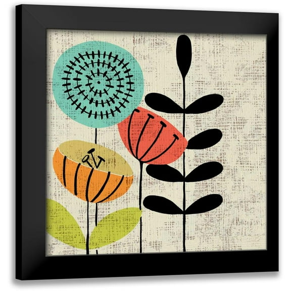 Zarris, Charliklia 12x12 Black Modern Framed Museum Art Print Titled - Adas Garden I