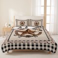 thumbnail image 3 of King Quilt Set 96''x106'', Farmhouse Lightweight Bedspread Coverlet Set with 2 Pillow Shams, Country Star Berry Plaid Lodge Grey Brown Breathable All Season Quilt Bedding for Bedroom/Guest Room, 3 of 9
