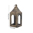 thumbnail image 3 of Vintage Metal Moroccan Candle Holder Hollow Cutout Decorative Lantern with Hanging for Boho Wedding Patio Home Décor Bronze Finish, 3 of 6