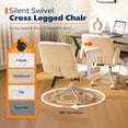 thumbnail image 3 of Ktaxon Office Chair with Chenille Fleece Upholstery, Flip-Top Armrest Desk Chair on Metal Star Base, Adjustable Height & Quiet Casters for Home Study Beige, 3 of 7