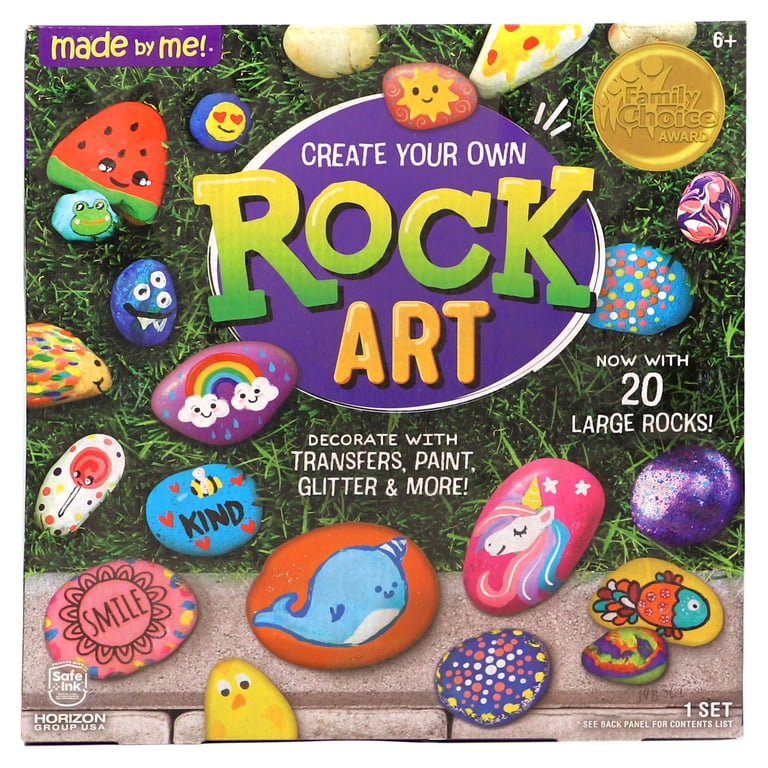 6 pack) Made by Me Create Your Own Multicolor Rock Art, Boys and