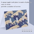 thumbnail image 3 of Yayeee Toggle Light Switch Wall Plate 2-Gang 4.56"x4.48" Decorative Outlet Cover, Blue Wave Pattern, 3 of 7