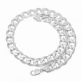 thumbnail image 4 of 15.3mm Solid .925 Sterling Silver Flat Beveled Curb Choker Chain Necklace, 20 inches, 4 of 7