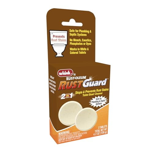 Whink RustGuard Toilet Bowl Cleaner Tablets - Rust Removal, Unscented - 2 Count, 4.2 oz Box