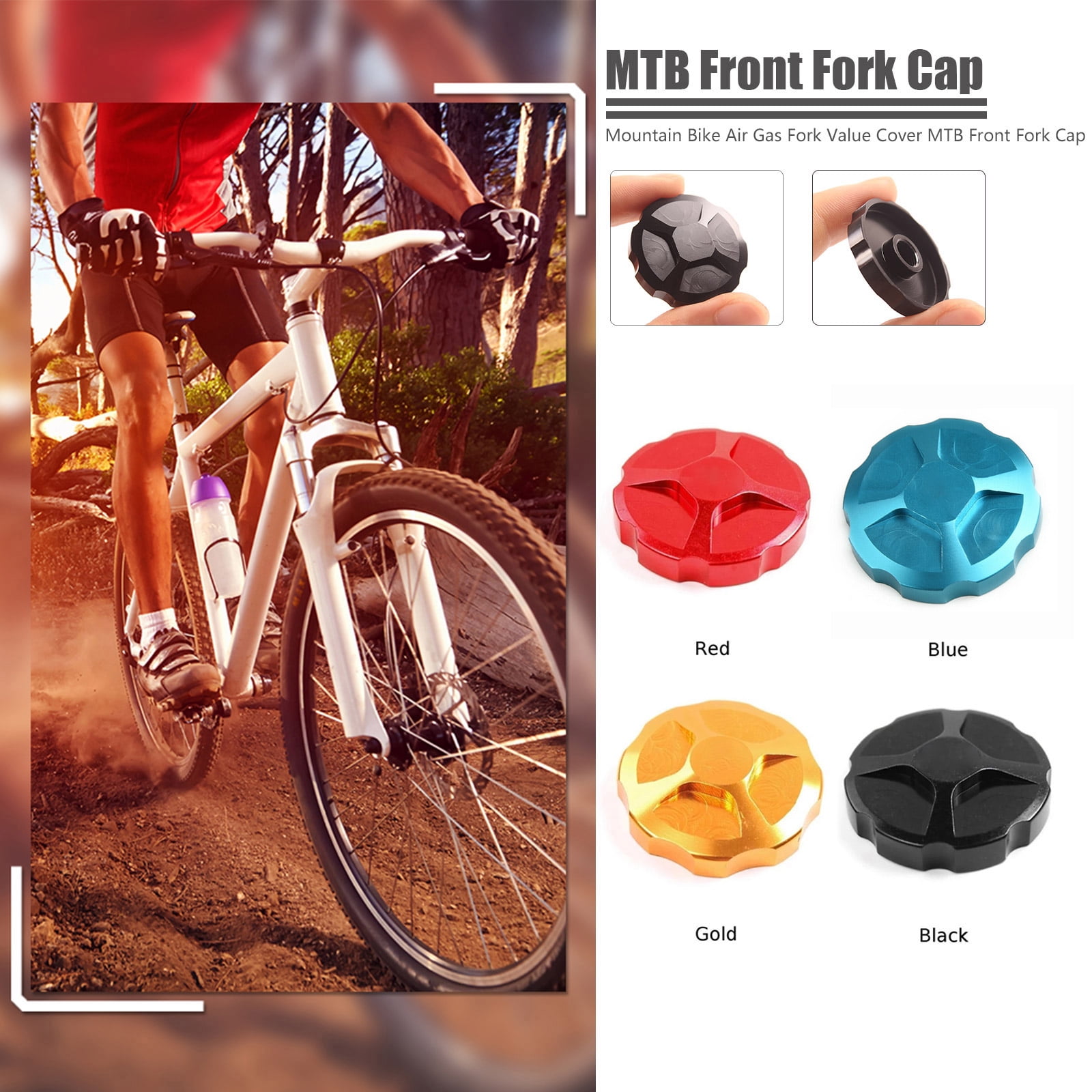 Aluminum Alloy Mountain-Bike Air Gas Fork Value Cover MTB Front Fork Cap Parts 