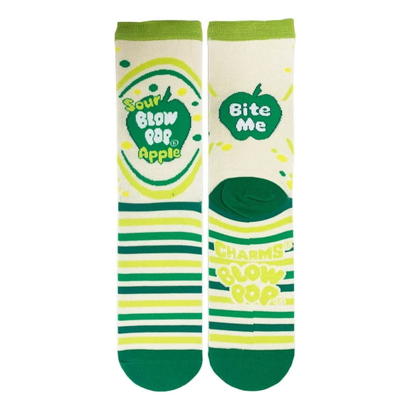 Women’s Novelty Blow Pop Candy Crew Socks, Crazy Funny Cotton Dress Socks Gift - Sour Apple Pop