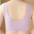thumbnail image 6 of Womens Plus Size Bra, Push Up Lace Trim High Elastic Thin Sports Bra Without Underwire Purples 3XL, 6 of 9