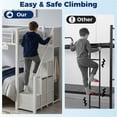 thumbnail image 4 of Miniyam Twin over Twin Bunk Bed with Storage Stairs and 6 Drawers, White, 4 of 11