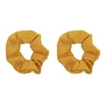 thumbnail image 2 of Motique Accessories Set of 2 Solid Hair Scrunchies for Adult Women (Mustard), 2 of 6
