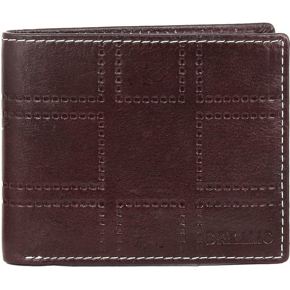 Dreamo Men's Bifold Wallet - Brown Self Design, RFID Blocking, Durable & Stylish Slim Wallet for Cards and Cash