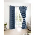 thumbnail image 3 of Navy Blue Morocco Blackout Curtains for Bedroom/Living Room, Thermal Insulated Kitchen Curtains, Modern Abstract Classic Geometric Grommet Darkening Window Treatment Drapes 52"x84"x2, 3 of 8