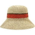 thumbnail image 3 of CoCopeaunts Women Beach Hat Straw Braided Stripe Fisherman Hat Summer Sun Protection Foldable Roll up Floppy Trendy Bucket Cap, 3 of 8