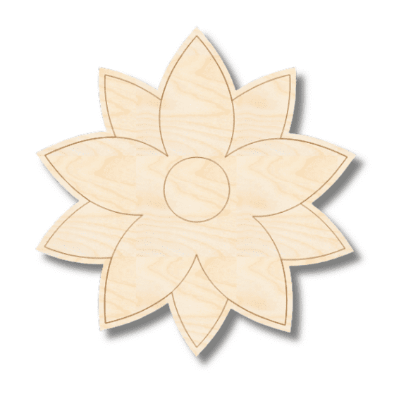 Unfinished Wood Etched Poinsettia Shape 10" / 1/8"