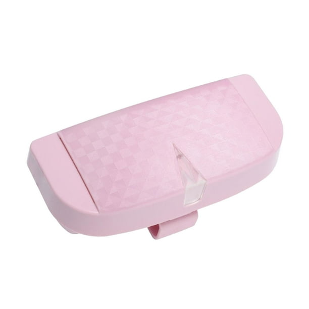 Caja de almacenamiento para gafas de sol con visera para coche, práctica para hombres y mujeres Rosa
