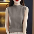 thumbnail image 2 of Sevevn Women's New Semi High Neck Sleeveless Sweater Thin Sweater Knitted Sweater Versatile, 2 of 4