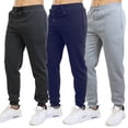 thumbnail image 1 of Galaxy by Harvic Paquete de 3 Pantalones Deportivos Ajustados de Forro Polar para Hombre (S-2XL), 1 of 5