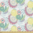 thumbnail image 1 of Abstract Fabric by the Yard Upholstery, Repeating Scribbles of Circles in Pastel Tones Illustration Print, Decorative Fabric for DIY and Home Accents, White Pastel Pink and Cream by Ambesonne, 1 of 5