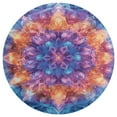 thumbnail image 3 of Kaleidoscope Mandala Colorful Floral Boho Floral Medallion Round Rug - Small Round Area Rug, Soft Non-Slip Machine Washable Bedroom Mat Indoor Accent Entry Carpet for Office Desk Dorm Hallway, 3 of 6