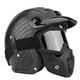 thumbnail image 3 of Casco abierto universal de cuero sintético para motocicleta y scooter, color negro cocodrilo, talla XL, 3 of 12