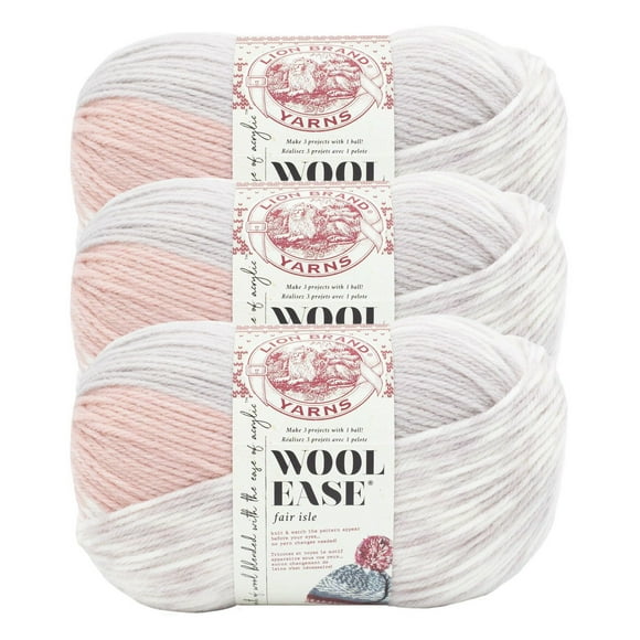 Lion Brand Wool-Ease Fair Isle Yarn #4 Medium/Worsted Acrylic/Wool Yarn 3 Pack - 150g/318m