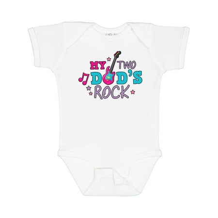

Inktastic My Two Dads Rock with Guitar Gift Baby Girl Bodysuit