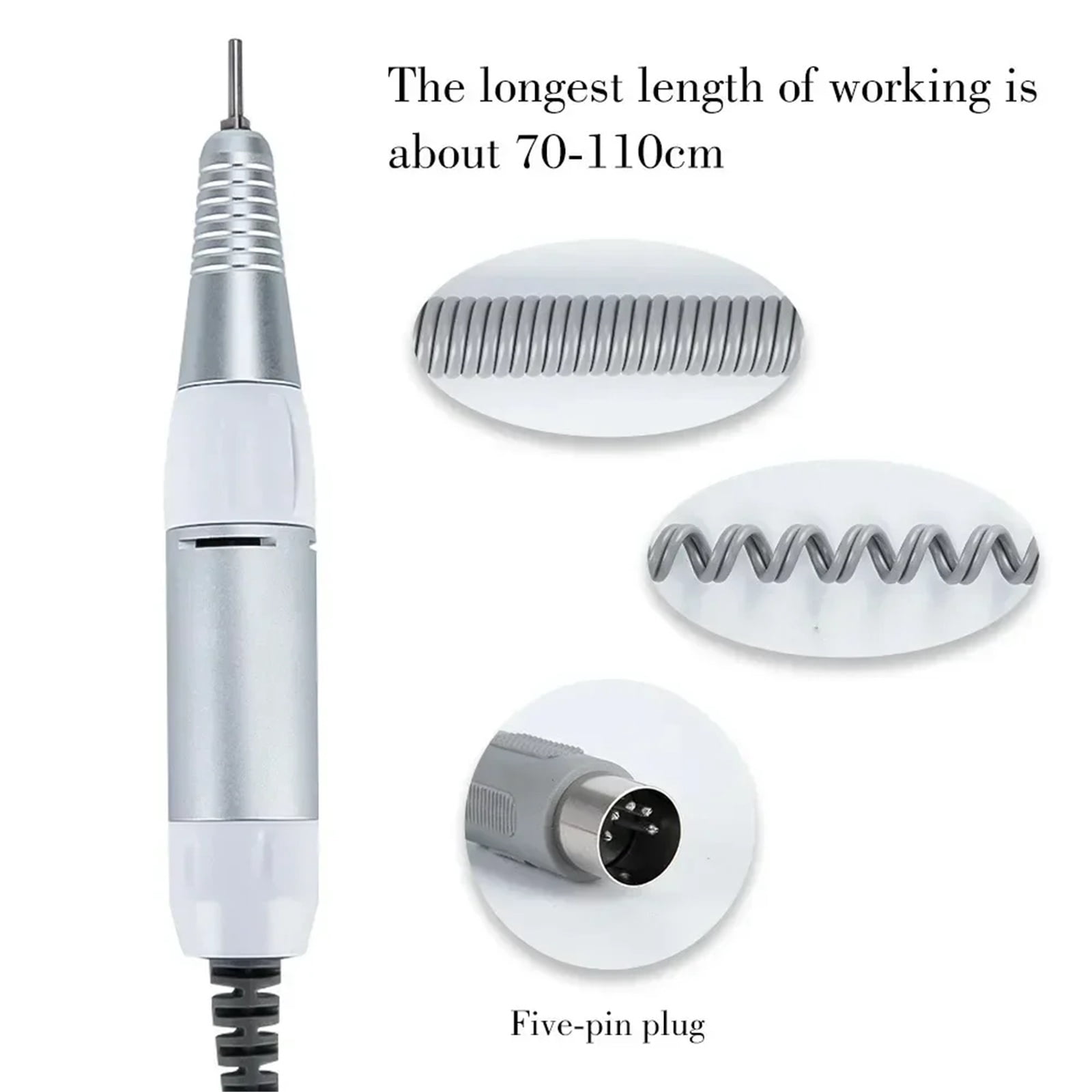 Nail Drill Replacement Handle Manicure Tool Replacement Handle for Electric Nail Drill Machine Nail Polisher Grinder Handpiece