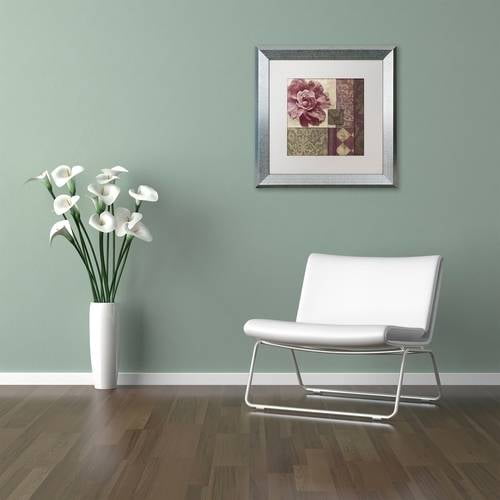Trademark Fine Art "Patch Work Brocade I" Canvas Art by Color Bakery White Matte, Silver Frame