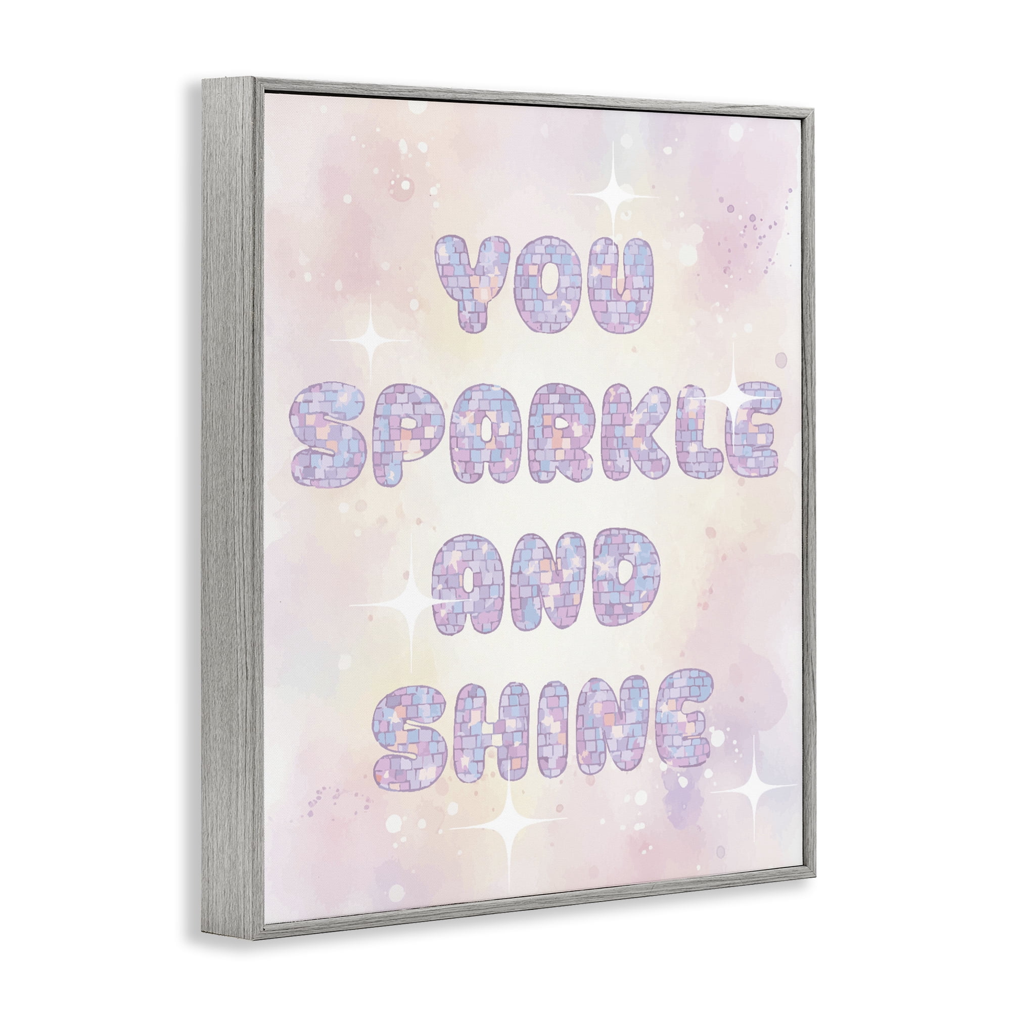 Stupell Industries You Sparkle And Shine Pastels Gray Framed Giclee Art, design by Lil' Rue