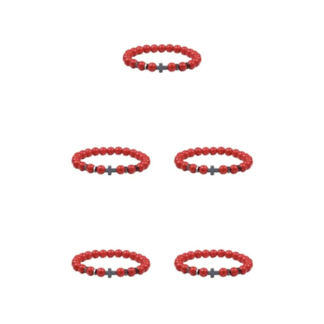 Guardoinrt Fashionable And Comfortable Beaded Bracelets. Easy Matching For Any Style Exquisite Appearance Stone Beads Bracelets Korean pine 5Set