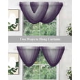 thumbnail image 5 of Waterfall Valances for Windows, Grey Purple, Kitchen Sheer Valance Curtains, Gradient Ombre Modern Abstract Color Art Rod Pocket Elegant Swag Valances for Living Room Bedroom, 47.2"x38.5", 2 Panel, 5 of 8