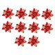 thumbnail image 2 of 10x Adornos de arreglo floral de Pascua navideña de 14,5 cm con flores brillantes para Rojo dorado, 2 of 8
