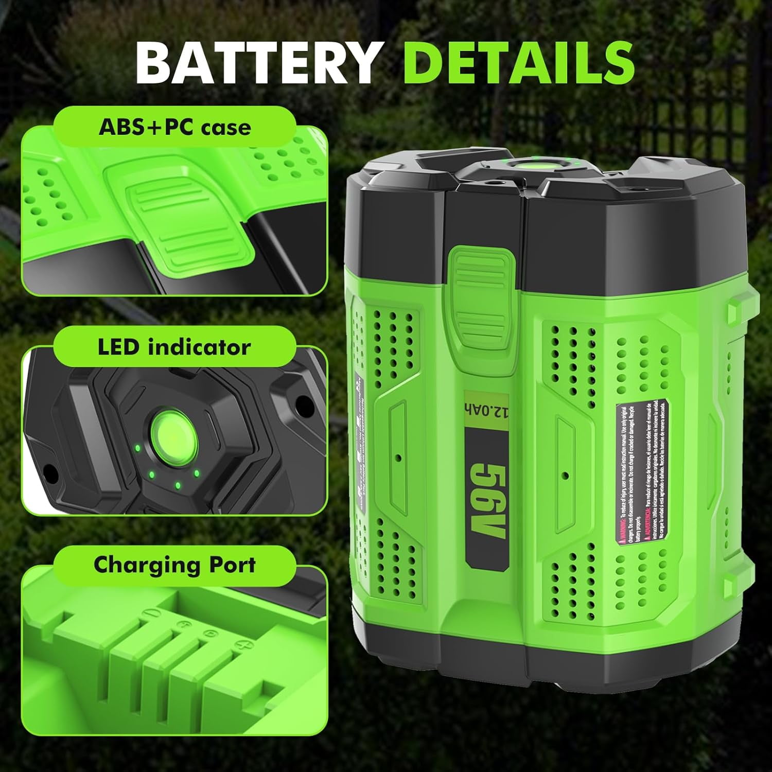 2Pack 12.0Ah Replacement for EGO Battery BA2800 BA2800T BA4200T BA4200 BA1400T BA1400 Compatible with EGO 56V Battery
