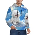 thumbnail image 2 of Pofeuu Cute Cloud Bichon Frise Print Mens Casual Hooded Collar Drawstring Hoodies Pullover Sweatshirts Casual Long Sleeve Shirts-XX-Large, 2 of 7